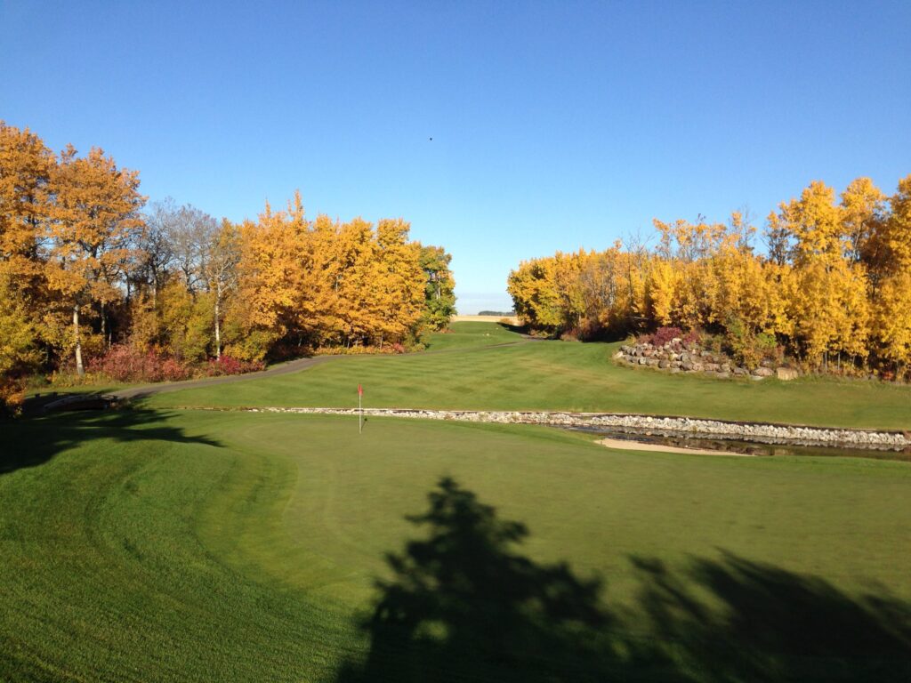 Hole #8 at Alberta Springs Golf Resort from behind the green